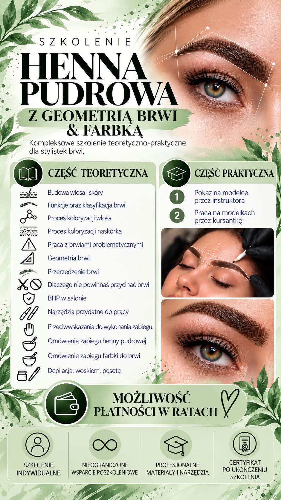 Program szkolenia: Henna pudrowa z geometrią brwi & farbką