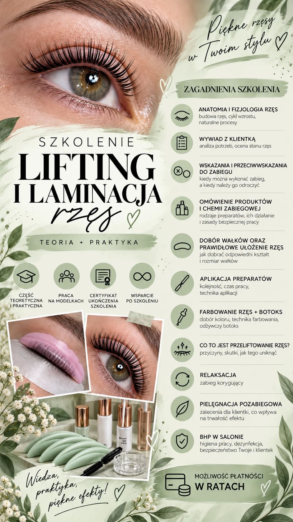 Program szkolenia: Lifting i laminacja rzęs